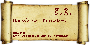 Barkóczi Krisztofer névjegykártya